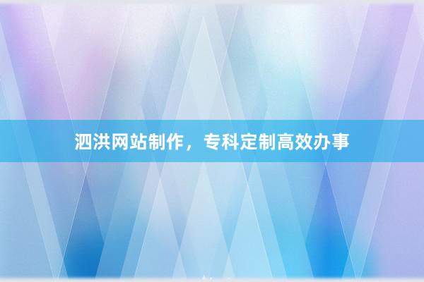 泗洪网站制作，专科定制高效办事