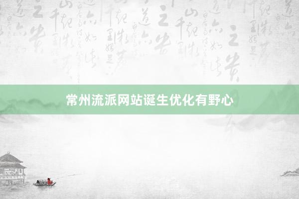 常州流派网站诞生优化有野心